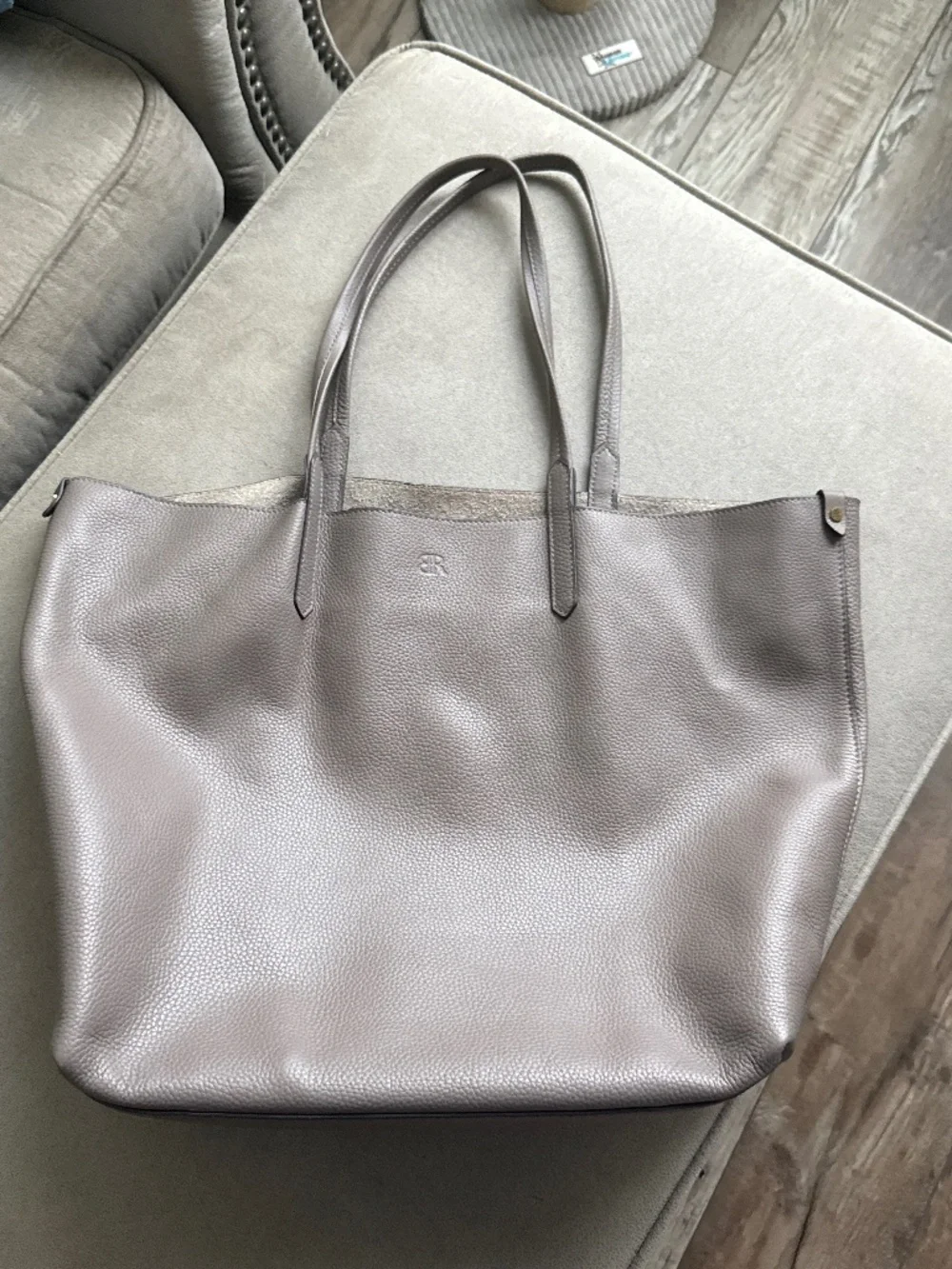 Taupe banana republic leather tote